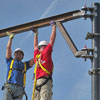 Attaching the I beam.