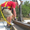 Attaching the I beam.