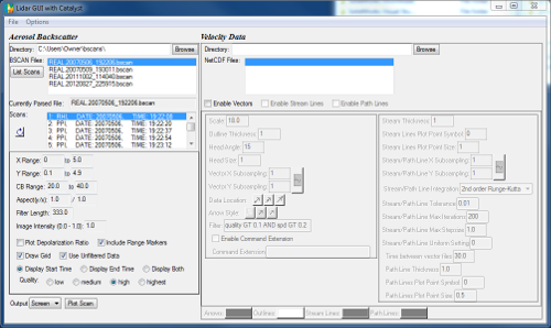 Lidar GUI at startup