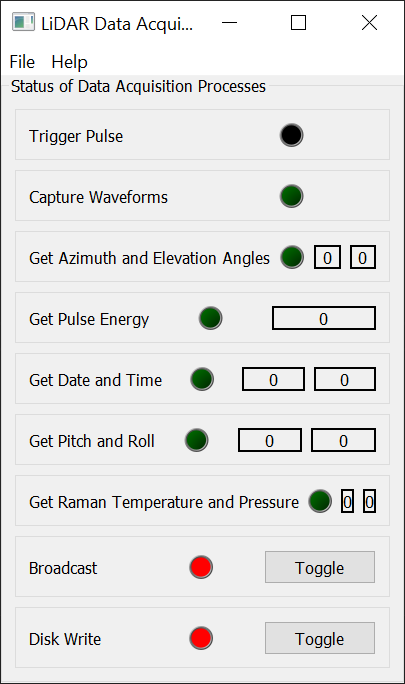 Screenshot of new version of DAC that acts as a status monitor